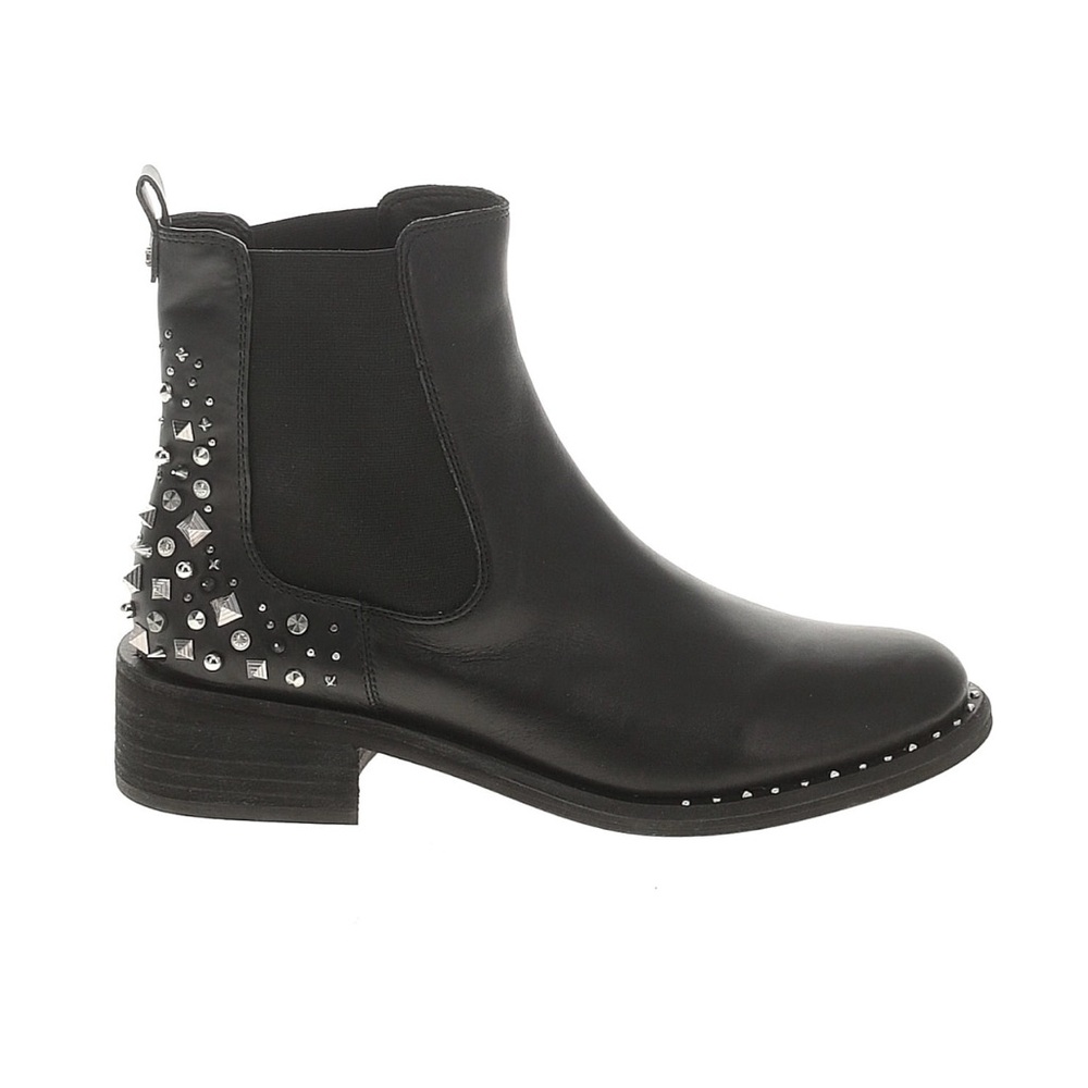 Sam Edelman Dover Leather Studded Black Ankle Boots Women’s Size 8